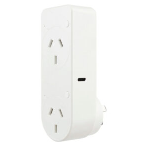 Brilliant Smart Smart WiFi Double Wall Plug with USB-C and USB-A Port access and manage your home electronics