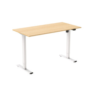 FlexiSpot E2 Essential Standing Desk - 1400x700mm - Bamboo Desktop/White Frame - Single Motor - Height Adjustable Range 710-1210mm - Weight Capacity 70kg