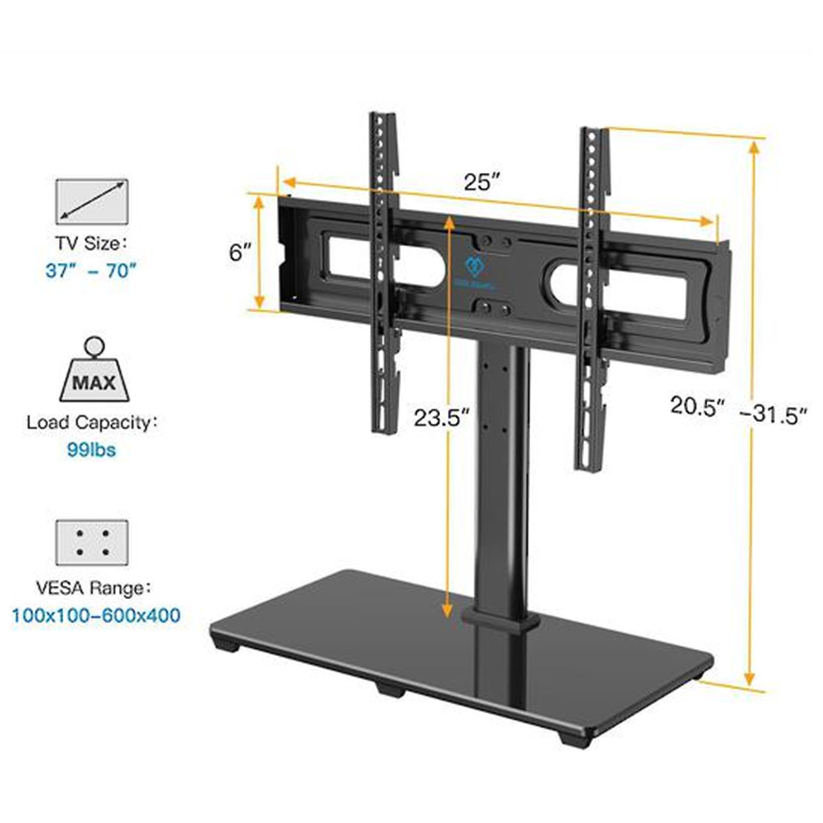 Perlesmith PSTVS11 Universal Tabletop TV Stand for 3770 Inch TVs VESA