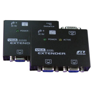 Rextron EV214 BK Video Extender. Allows VGA signal to be extended to 150M using CAT5 UTP rj45 Cable. Black colour. NZDEPOT - NZ DEPOT