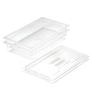 SOGA 100mm Clear Gastronorm GN Pan 1/1 Food Tray Storage Bundle of 2 with Lid, Home & Living, Kitchen & Dining, Bakeware, Baking Trays, ,  - NZ DEPOT 1