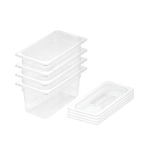 SOGA 100mm Clear Gastronorm GN Pan 1/3 Food Tray Storage Bundle of 4 with Lid, Home & Living, Kitchen & Dining, Bakeware, Baking Trays, ,  - NZ DEPOT 1