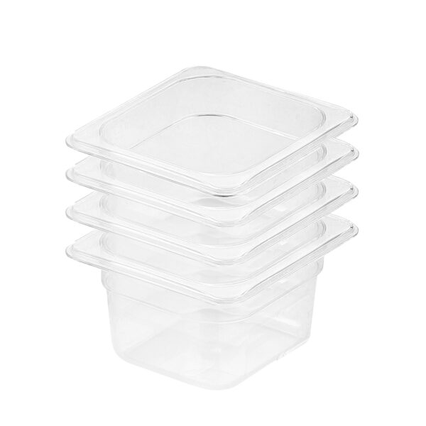 SOGA 100mm Clear Gastronorm GN Pan 1/6 Food Tray Storage Bundle of 4, Home & Living, Kitchen & Dining, Bakeware, Baking Trays, ,  - NZ DEPOT 1