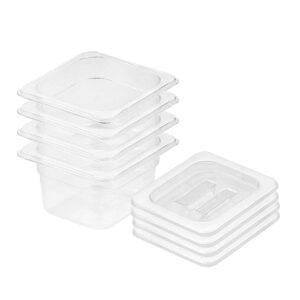 SOGA 100mm Clear Gastronorm GN Pan 1/6 Food Tray Storage Bundle of 4 with Lid, SOGA 100mm Clear Gastronorm GN Pan 1, 6 Food Tray Storage Bundle of 4 with Lid, , , ,  - NZ DEPOT 1