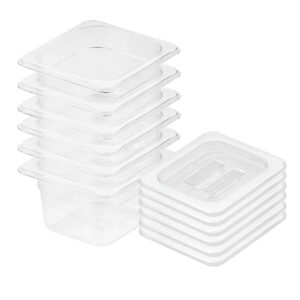 SOGA 100mm Clear Gastronorm GN Pan 1/6 Food Tray Storage Bundle of 6 with Lid, Home & Living, Kitchen & Dining, Bakeware, Baking Trays, ,  - NZ DEPOT 1