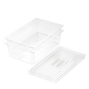 SOGA 150mm Clear Gastronorm GN Pan 1/1 Food Tray Storage Bundle of 2 with Lid, Home & Living, Kitchen & Dining, Bakeware, Baking Trays, ,  - NZ DEPOT 1