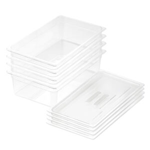 SOGA 150mm Clear Gastronorm GN Pan 1/1 Food Tray Storage Bundle of 4 with Lid, Home & Living, Kitchen & Dining, Bakeware, Baking Trays, ,  - NZ DEPOT 1