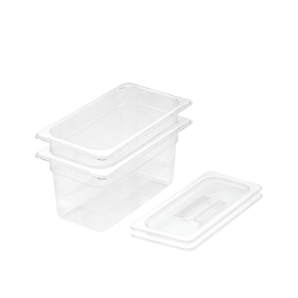 SOGA 150mm Clear Gastronorm GN Pan 1/3 Food Tray Storage Bundle of 2 with Lid, Home & Living, Kitchen & Dining, Bakeware, Baking Trays, ,  - NZ DEPOT 1