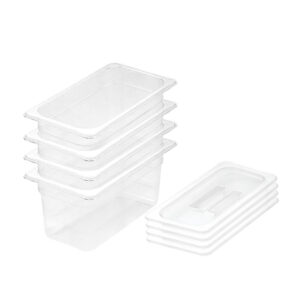 SOGA 150mm Clear Gastronorm GN Pan 1/3 Food Tray Storage Bundle of 4 with Lid, Home & Living, Kitchen & Dining, Bakeware, Baking Trays, ,  - NZ DEPOT 1