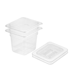 SOGA 150mm Clear Gastronorm GN Pan 1/6 Food Tray Storage Bundle of 2 with Lid, Home & Living, Kitchen & Dining, Bakeware, Baking Trays, ,  - NZ DEPOT 1