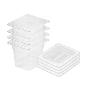 SOGA 150mm Clear Gastronorm GN Pan 1/6 Food Tray Storage Bundle of 4 with Lid, Home & Living, Kitchen & Dining, Bakeware, Baking Trays, ,  - NZ DEPOT 1