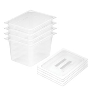 SOGA 200mm Clear Gastronorm GN Pan 1/2 Food Tray Storage Bundle of 4 with Lid, Home & Living, Kitchen & Dining, Bakeware, Baking Trays, ,  - NZ DEPOT 1