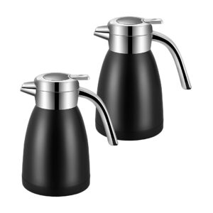 SOGA 2X 1.2L Stainless Steel Kettle Insulated Vacuum Flask Water Coffee Jug Thermal Black, Home & Living, Kitchen Dining, Servingware, Other, , freestanding - NZ DEPOT 1