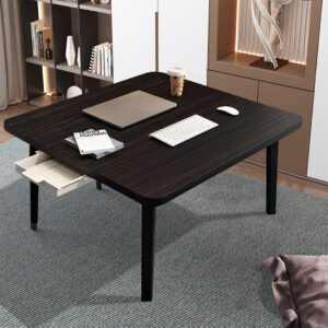 SOGA 2X Black Portable Floor Table Small Square Space-Saving Mini Desk Home Decor, Desks & Computer Tables, , , , ,  - NZ DEPOT 2