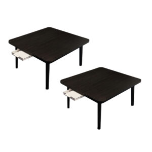 SOGA 2X Black Portable Floor Table Small Square Space-Saving Mini Desk Home Decor, Desks & Computer Tables, , , , ,  - NZ DEPOT 1