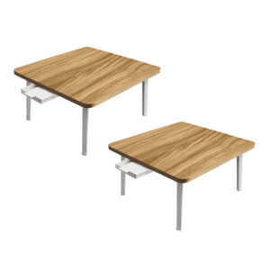 SOGA 2X Wood Colored Portable Floor Table Small Square Space Saving Mini Desk Home Decor NZ DEPOT - NZ DEPOT