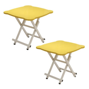 SOGA 2X Yellow Minimalist Cat Ear Folding Table Indoor Outdoor Portable Stall Desk Home Decor, Furniture, Living Room Furniture, Tables, , ,  - NZ DEPOT 1