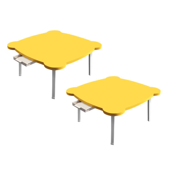 Soga 2X Yellow Minimalist Cat Ear Portable Floor Table Small Space-Saving Mini Desk Home Decor, Desks &Amp; Computer Tables, , , , ,  - Nz Depot 1