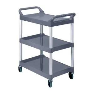 Buy SOGA 3 Tier Food Trolley Portable Kitchen Cart Multifunctional Big Utility Service with wheels 830x420x950mm Gray Online - Business & Industrial/Food Service/Food Service Carts - 2 - NZ Depot Free Shipping
