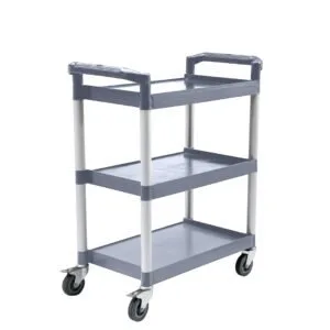 Buy SOGA 3 Tier Food Trolley Portable Kitchen Cart Multifunctional Big Utility Service with wheels 830x420x950mm Gray Online - Business & Industrial/Food Service/Food Service Carts - 1 - NZ Depot Free Shipping