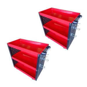 SOGA 3 Tier Tool Storage Cart Portable Service Utility Heavy Duty Mobile Trolley with Hooks Red, Garden, Tools & Hardware, Garage Storage & Organisation, Tool Organisers, , ,  - NZ DEPOT 1