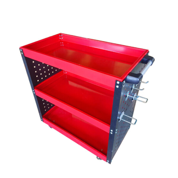 SOGA 3 Tier Tool Storage Cart Portable Service Utility Heavy Duty Mobile Trolley with Hooks Red, Garden, Tools & Hardware, Garage Storage & Organisation, Tool Organisers, , ,  - NZ DEPOT 1