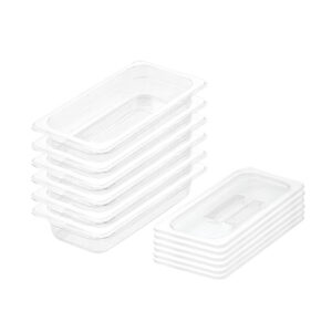 SOGA 65mm Clear Gastronorm GN Pan 1/3 Food Tray Storage Bundle of 6 with Lid, Home & Living, Kitchen & Dining, Bakeware, Baking Trays, ,  - NZ DEPOT 1