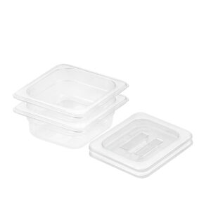 SOGA 65mm Clear Gastronorm GN Pan 1/6 Food Tray Storage Bundle of 2 with Lid, Home & Living, Kitchen & Dining, Bakeware, Baking Trays, ,  - NZ DEPOT 1