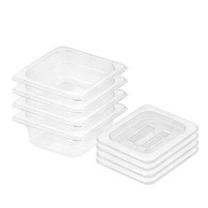 SOGA 65mm Clear Gastronorm GN Pan 1/6 Food Tray Storage Bundle of 4 with Lid, Home & Living, Kitchen & Dining, Bakeware, Baking Trays, ,  - NZ DEPOT 1