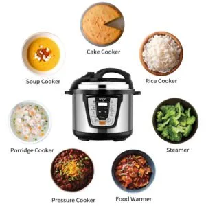 Buy SOGA Electric Stainless Steel Pressure Cooker 12L 1600W Multicooker 16 Online - Electronics & Appliances/Appliances/Small Kitchen Appliances/Benchtop Cooking/Slow Cookers & Pressure Cookers - 2 - NZ Depot Free Shipping