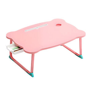 SOGA Pink Portable Bed Table Adjustable Folding Mini Desk With Mini Drawer and Cup-Holder Home Decor, Desks & Computer Tables, , , , ,  - NZ DEPOT 1