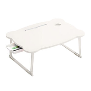 SOGA White Portable Bed Table Adjustable Folding Mini Desk With Mini Drawer and Cup-Holder Home Decor, Desks & Computer Tables, , , , ,  - NZ DEPOT 1