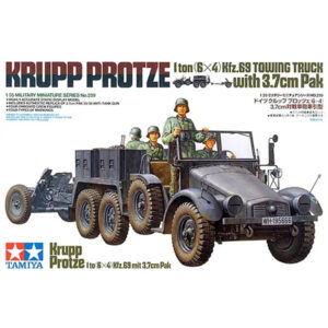 Tamiya Military Miniature Series No.259 135 Krupp Protze 1 Ton 6x4 Kfz.69 Towing Truck w3.7cm Pak NZDEPOT - NZ DEPOT