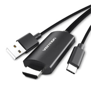 Vention CGTBG Type-C to HDMI Cable with USB Power Supply 1.5M Black Metal Type - NZ DEPOT