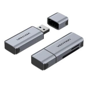 Vention CLIH0 2-in-1 USB 3.0 A Card Reader(SD+TF) Gray Dual Drive Letter Aluminum Alloy Type - NZ DEPOT