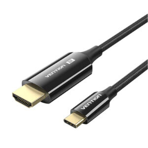 Vention CRCBAC Cotton Braided USB-C to HDMI-A 8K HD Cable 1.8M Black Zinc Alloy Type - NZ DEPOT