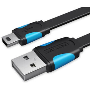 Vention VAS-A14-B100 Flat USB2.0 A Male to Mini 5 Pin Male Cable 1M Black - NZ DEPOT