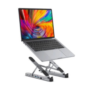 mbeat Stage P5 Portable Laptop Stand with USB-C Docking Station - Space Grey - NZ DEPOT