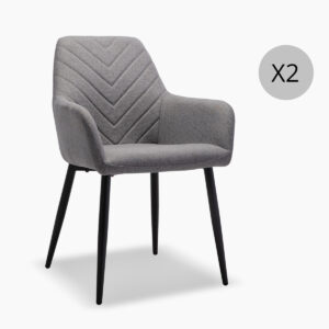 Romia Dining Chair Grey x2