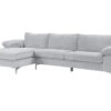 New Ronni Sectional Sofa with Left Chaise Velvet Grey
