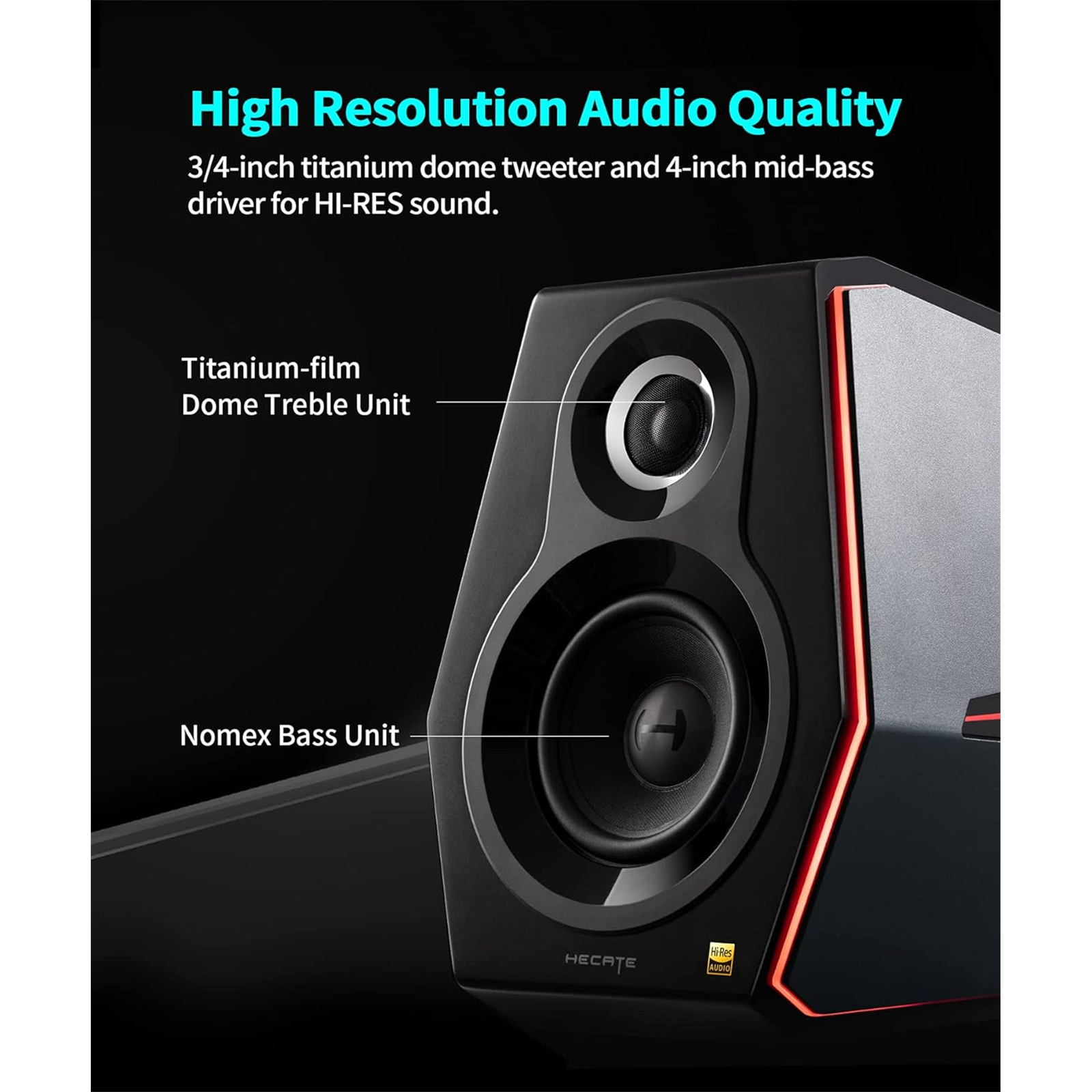 Edifier G5000 Premium 88W RGB PC Gaming Speaker System HiRes Audio