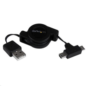 StarTech Retractable Micro Mini USB Cable 2.5ft NZDEPOT - NZ DEPOT