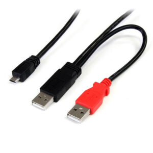 StarTech USB2HAUBY1 1 ft USB Y Cable for External Hard Drive - Dual USB A to Micro B - NZ DEPOT