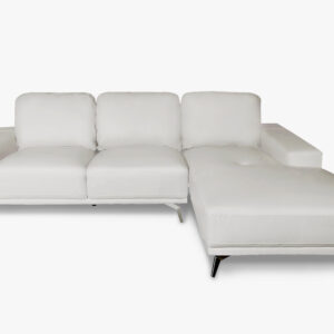 T Genuine Leather Sofa With Chaise Beige