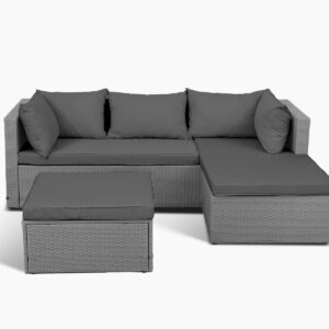 3PC Outdoor Sofa Dark Grey