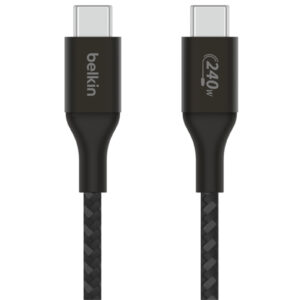 Belkin 240W USB-C to USB-C Braided Cable 1M - Black - NZ DEPOT