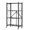 DS BS Foldable 4 Tier Kitchen Trolley Shelving Unit with Wheels