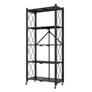 DS BS Foldable 5 Tier Kitchen Trolley Shelving Unit with Wheels