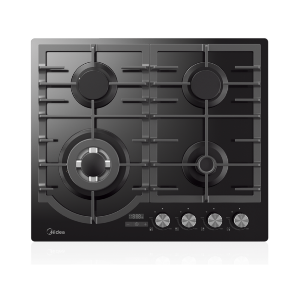 Midea 60cm Gas Cooktop Black Tempered Glass With Timer 60GH096 - Hobs - 60GH096-1 - NZ DEPOT