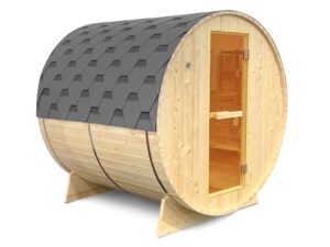 Outdoor Barrel Sauna With Dark Grey Bitumen Roof PR12644 Outdoor Furniture NZ DEPOT - NZ DEPOT
